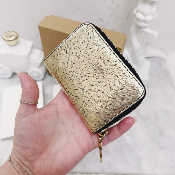 Authentic Christian Louboutin RARE Metallic Tri Toned Compact Zip Card Wallet - Picture 5 of 13